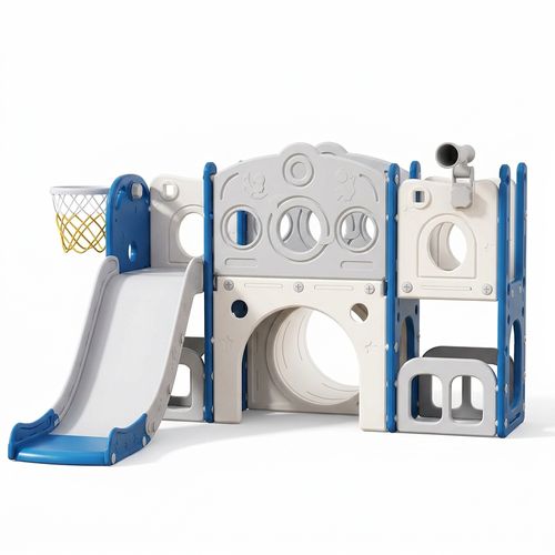 Toddler Slide Set 8-in-1 (Blue & Grey, Tall Configuration)
