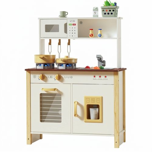 Kids Play Kitchen with Lights, Sounds and Ice Maker (White)
